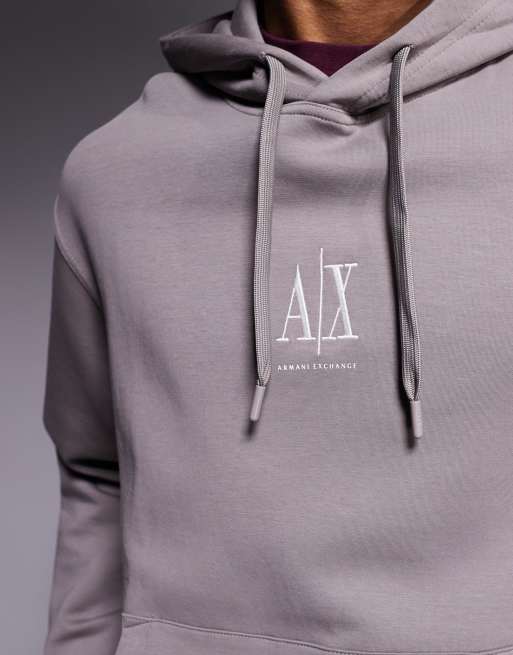 Armani Exchange - Hoodie met logo in het midden in lichtbruin, 3 van 4