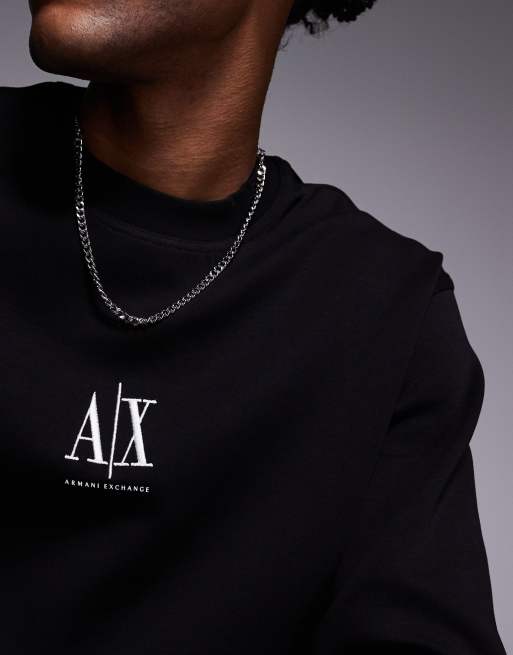 Armani Exchange - Hoodie met logo in het midden in zwart, 4 van 4
