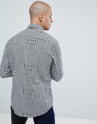 armani exchange black and white shirt