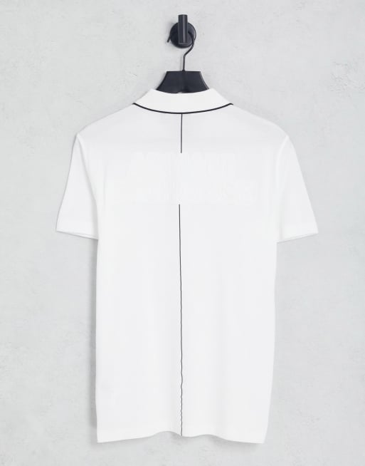 Armani Exchange - Hvid polo med lynlåshals og indtrykket branding bagpå , 2 af 4