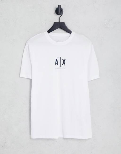 Armani Exchange - Hvid T-shirt med firkantet logo