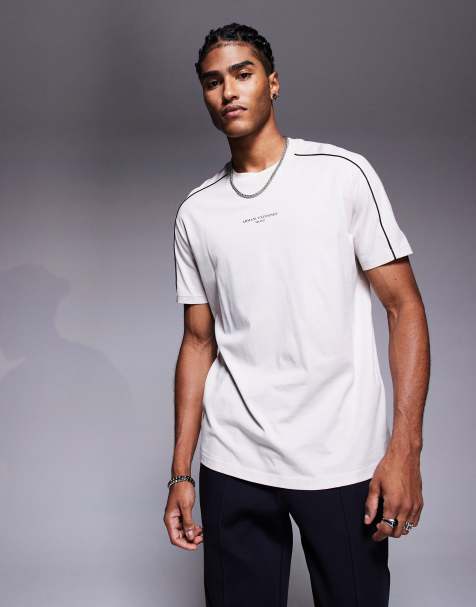 Armani Exchange - Hvid T-shirt med korte ærmer og centreret logo - view 1