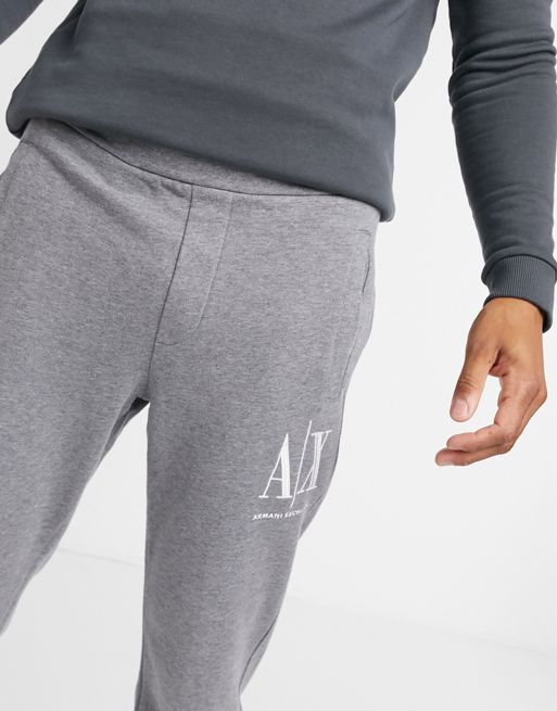 Armani Exchange Icon AX large logo sweat joggers in grey | ASOS