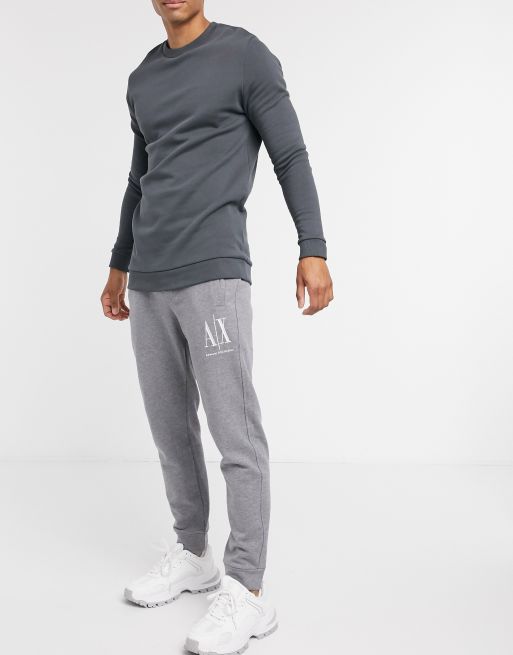 Armani Exchange Icon AX large logo sweat joggers in grey ASOS