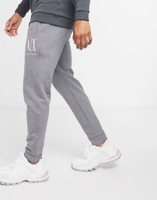 Armani Exchange Icon AX large logo sweat sweatpants in gray 