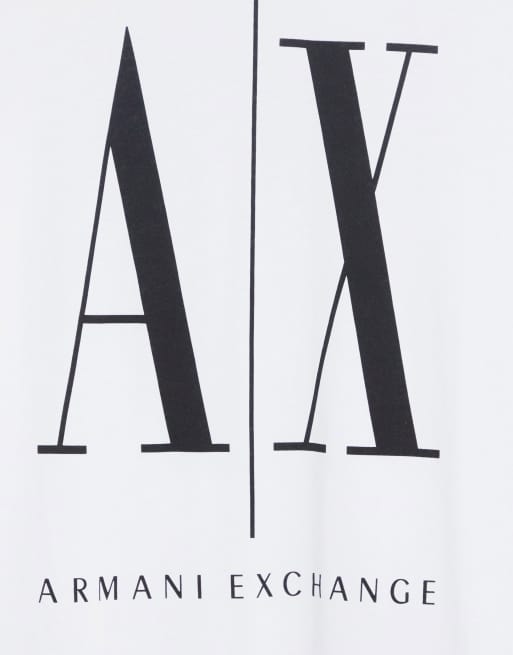 Armani Exchange Icon AX large logo t shirt in white