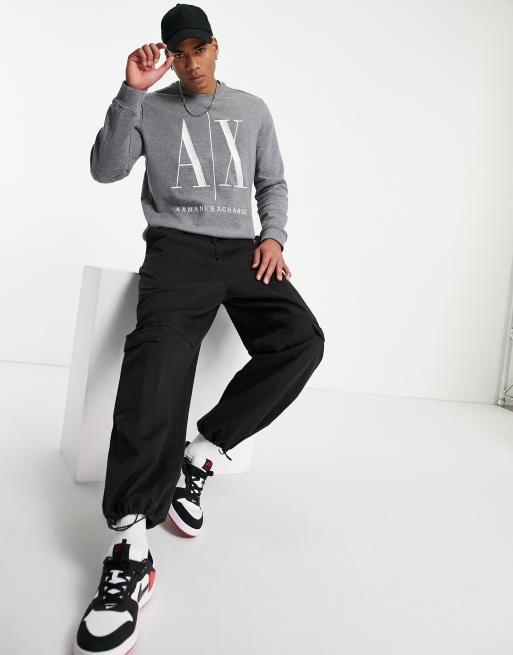 Armani Exchange Crew Neck Logo Tracksuit Grey