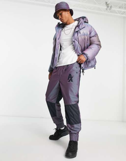 Armani Exchange irredescent joggers in purple