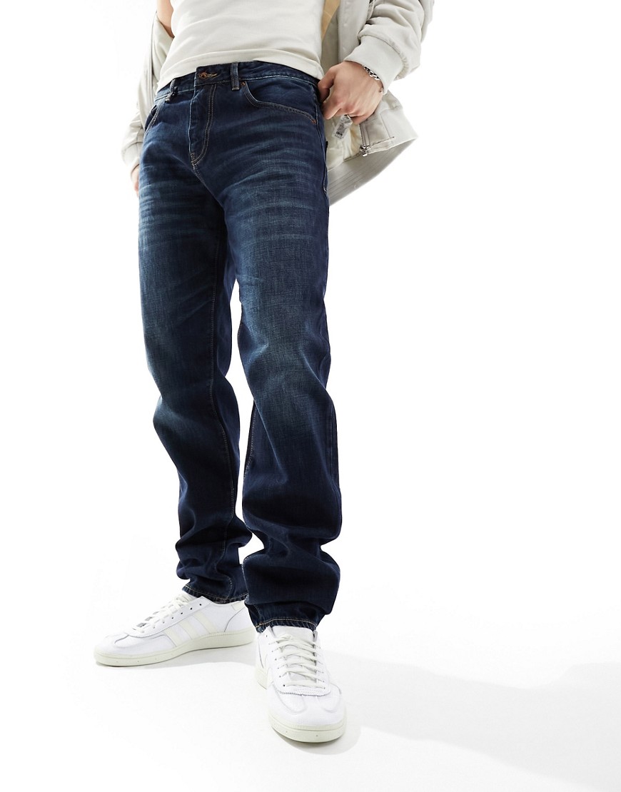 armani exchange - j13 - slim fit-jeans i mørk vask-marineblå