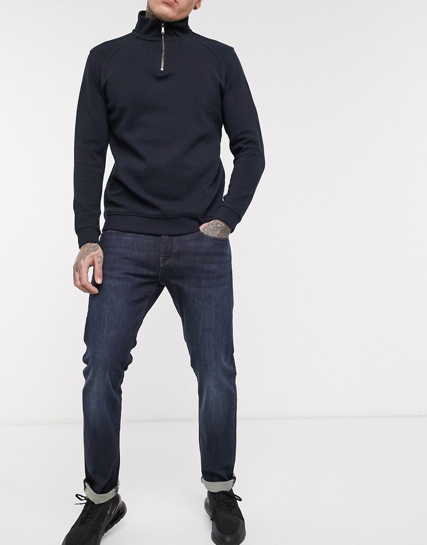 Armani Exchange J13 slim fit jeans in mid dark wash-Blue