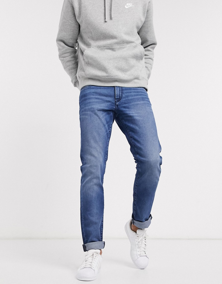 Armani Exchange J13 slim fit jeans in mid wash-Blue