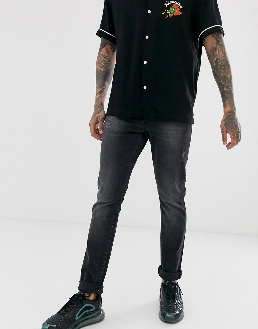 Armani Exchange – J14 – Mörkgrå skinny jeans med stretch