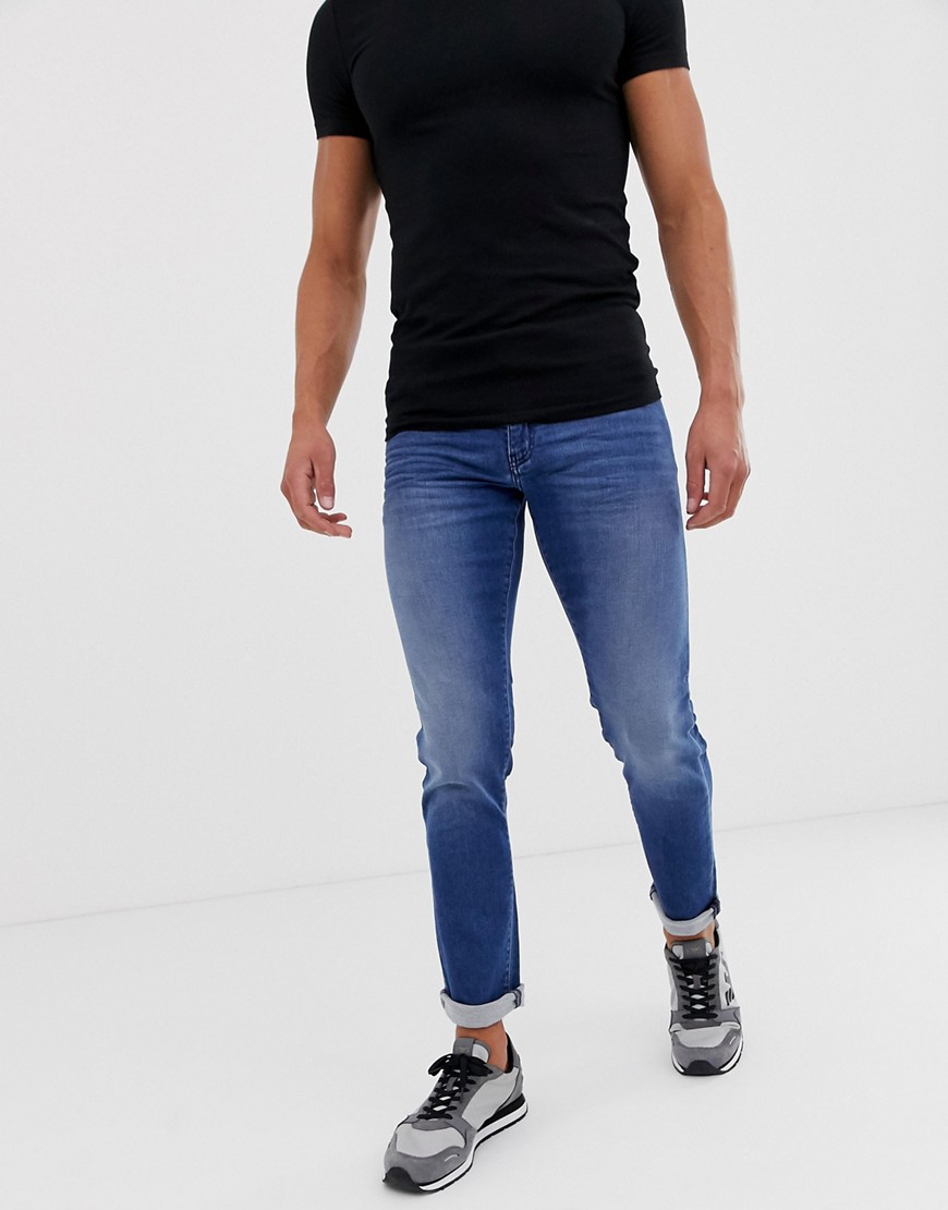 Armani Exchange J14 skinny fit light wash jeans-Blue