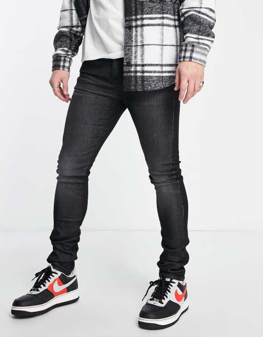 Armani Exchange – J33 – Svarta superskinny jeans med tvättad finish 