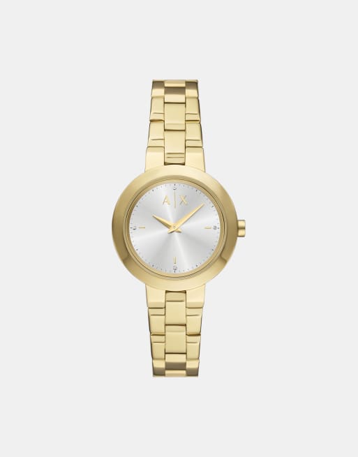 Armani Exchange - Jackie - Montre à quartz pour femme en acier inoxydable, 2 aiguilles - Doré