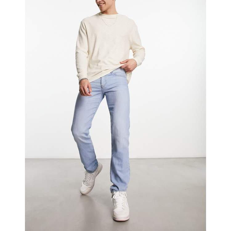 Mens light blue armani jeans sales