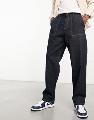 Armani Exchange straight leg jeans in dark indigo blue - ASOS Price Checker