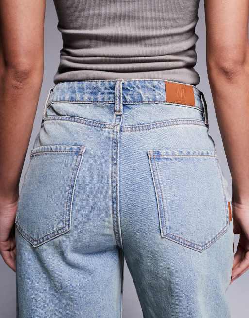 Armani Exchange - Jeans carrot fit affusolati blu chiaro, 4 di 5