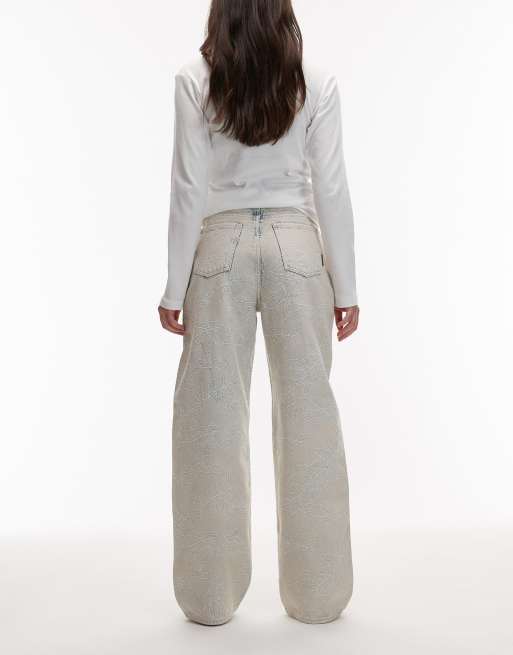 Armani Exchange - Jeans met wijde ronde pijpen in lichtblauw, 2 van 5