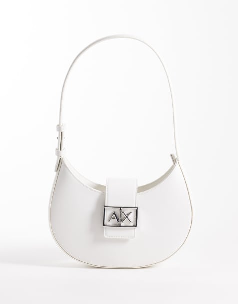 Armani Exchange - Jodie - Borsa da spalla bianco sporco con logo - view 1