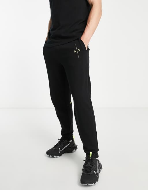 Armani Exchange joggers with back leg branding in black ASOS