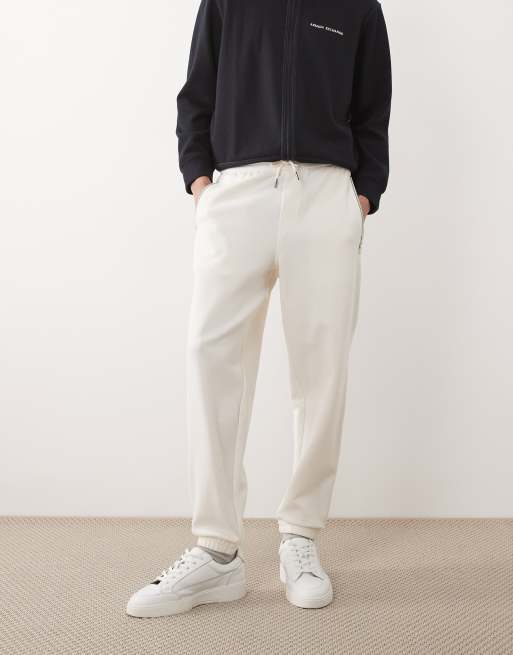 Armani Exchange joggers with logo in cream, 2 of 5