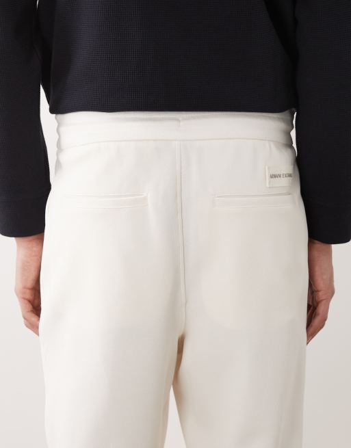 Armani Exchange joggers with logo in cream, 5 of 5