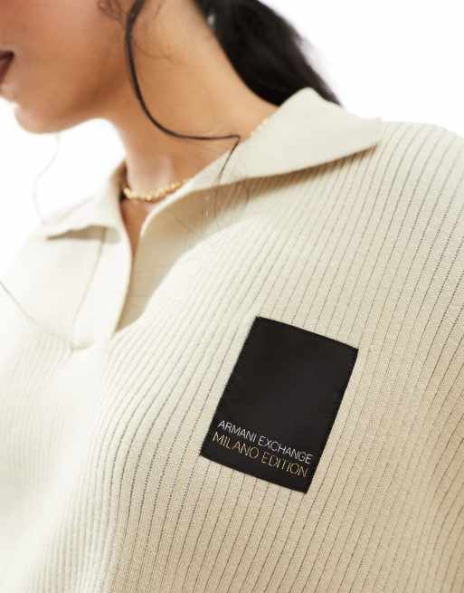 Armani Exchange jumper in dusty groun/blue riv ASOS