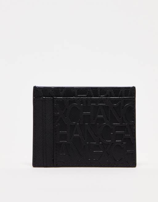 Armani Exchange - Kaarthouder met logoprint in zwart