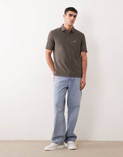 Armani Exchange - Kakigrøn kortærmet polo med logo, 3 af 5