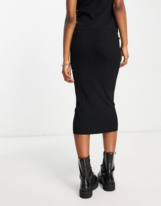 Armani Exchange knit pencil skirt in black | ASOS