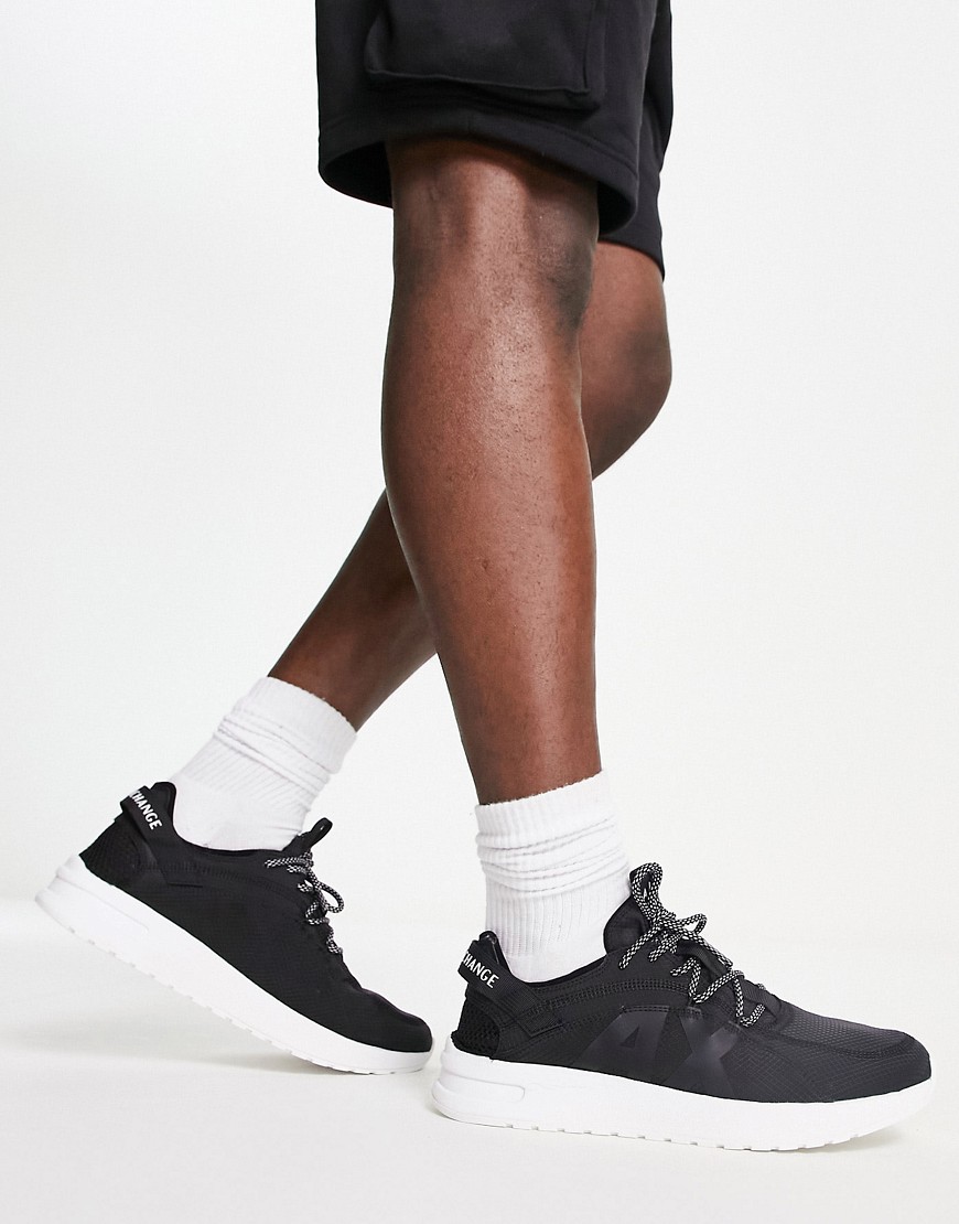 Armani Exchange Knit Sneakers In Black