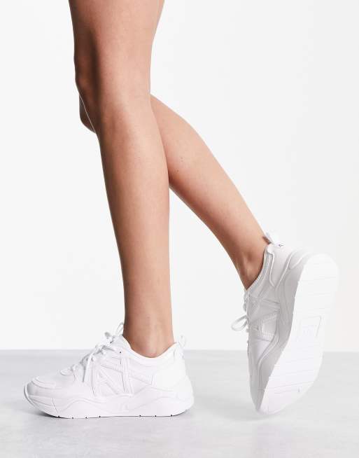 Armani Exchange knit sneakers in white