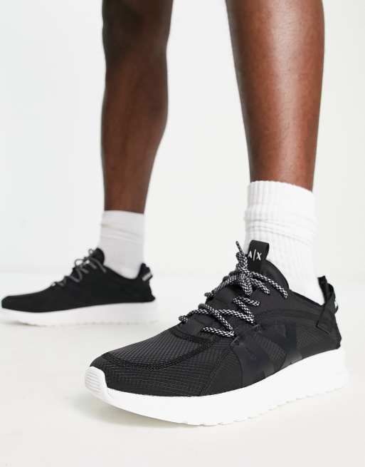 Armani Exchange knitted sneakers in black | ASOS