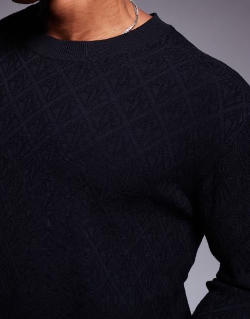 ARMANI EXCHANGE Taping Henley Neck Knit Top Mocha XS | PLAYFUL