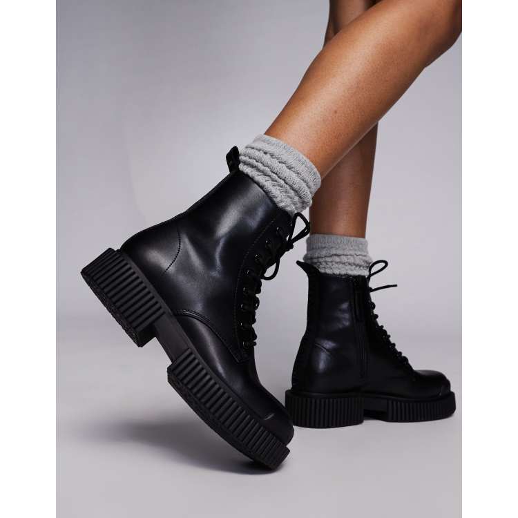 Armani Exchange lace up boot in black ASOS