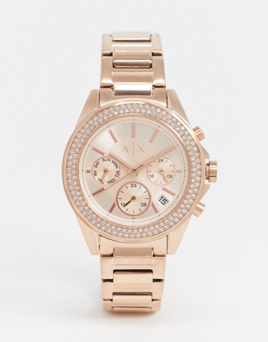 Armani Exchange Lady drexler rose gold bracelet watch-Pink