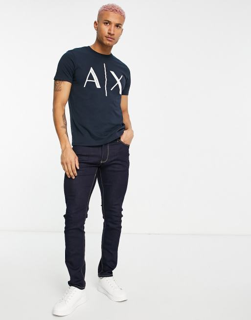 Armani Exchange large ax logo t shirt in white ASOS