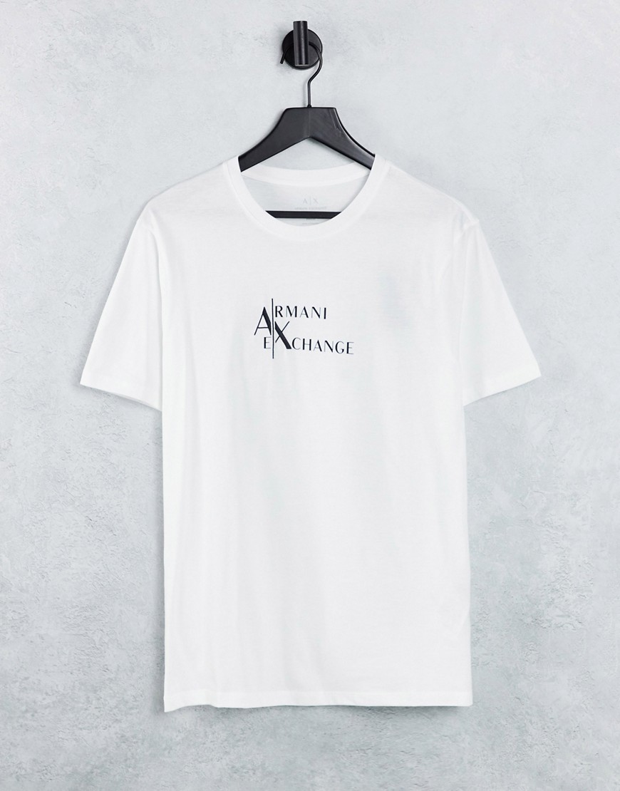 Armani Exchange large chest logo t-shirt in white