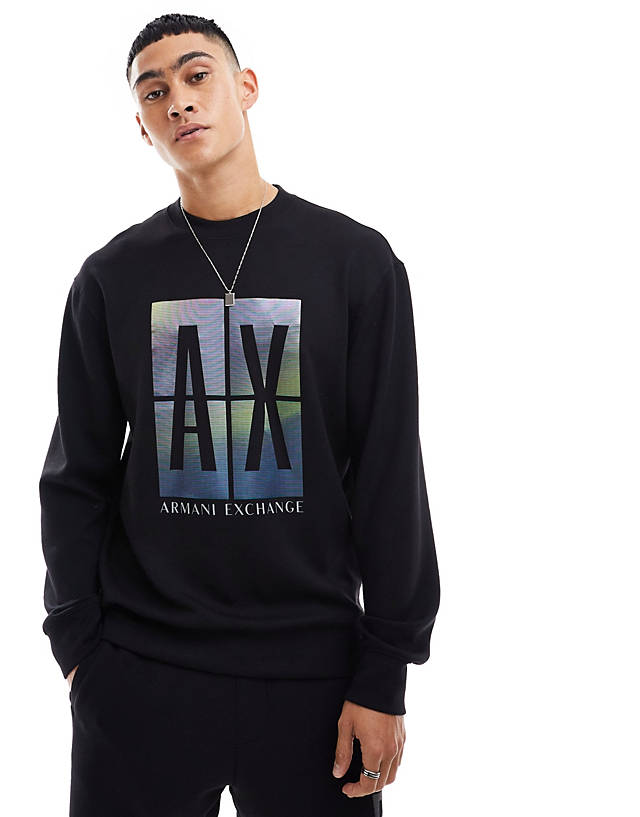 Armani Exchange - large cloud box logo sweatshirt in black co-ord