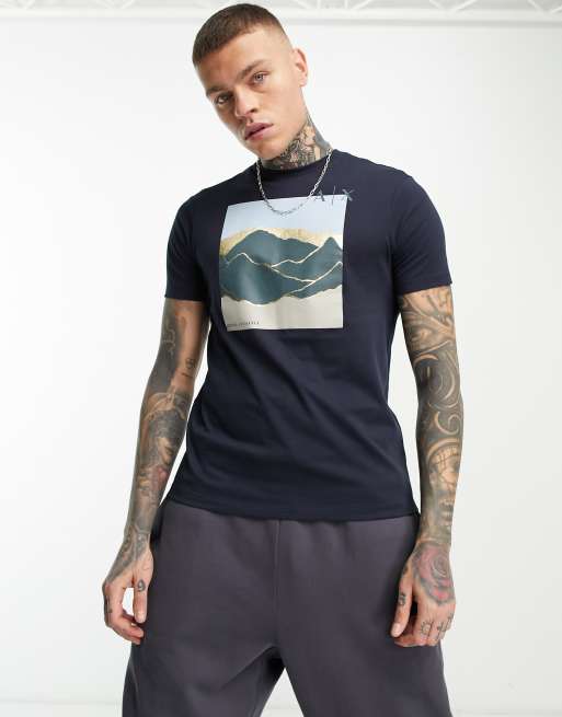 Armani Exchange large logo relaxed fit t-shirt in green | ASOS