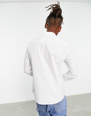 Armani Exchange large logo shirt in white ASOS