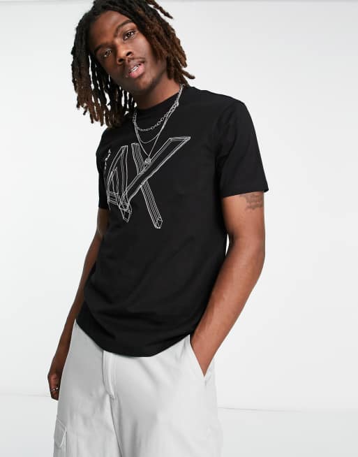 Armani Exchange large logo t-shirt in black | ASOS