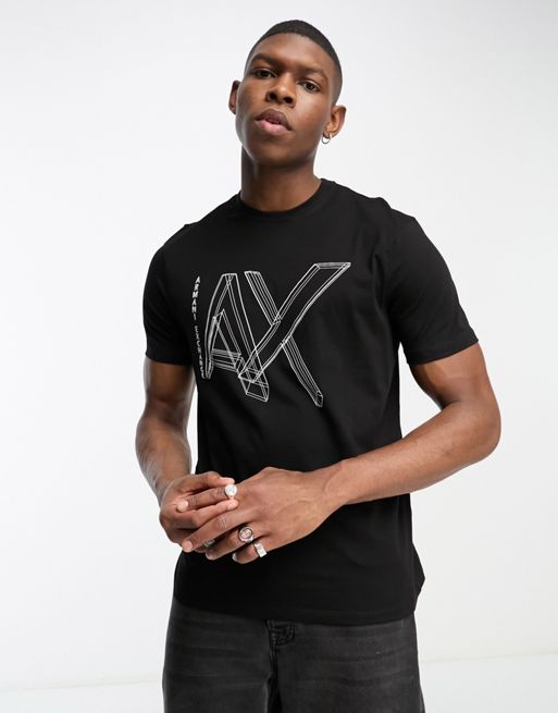 Armani Exchange large logo t-shirt in black | ASOS