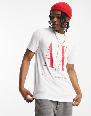 Red armani exchange on sale shirt