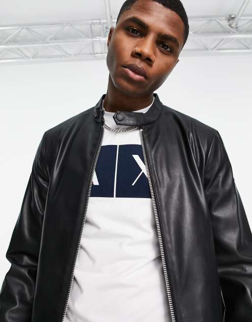 Armani exchange deals leather jacket