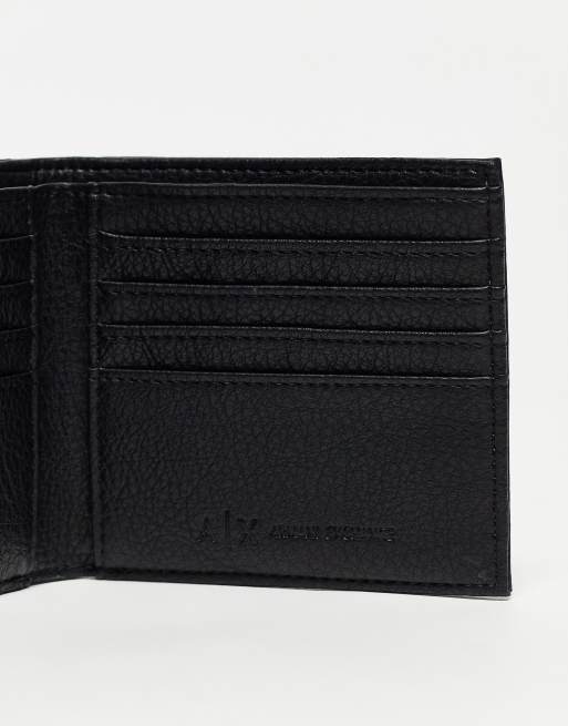 Armani Exchange leather logo bifold wallet in black ASOS