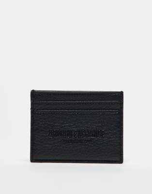 Armani Exchange Armani Exchange leather logo card holder in black