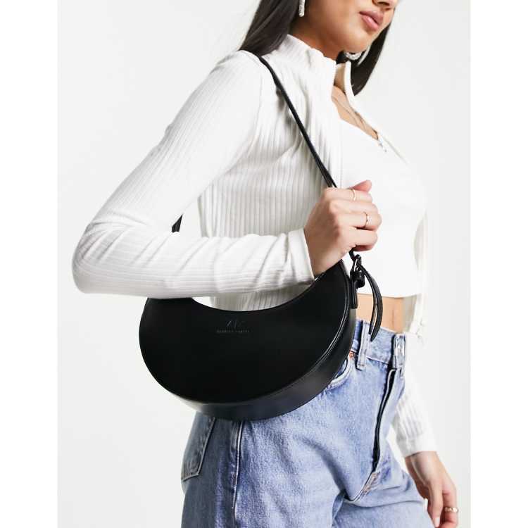 Armani Exchange leather shoulder bag in black | ASOS