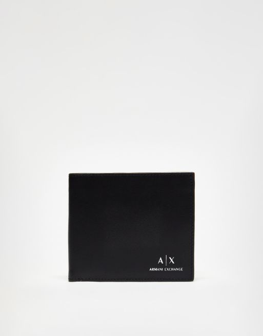 Armani Exchange leather wallet in black | ASOS